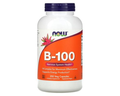 NOW Foods, B-100, 250 Veg Capsules NOW Foods, B-100, 250 Veg Capsules