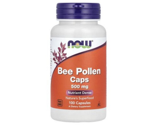 NOW Foods, Bee Pollen Caps, 500 mg, 100 Capsules NOW Foods, Bee Pollen Caps, 500 mg, 100 Capsules