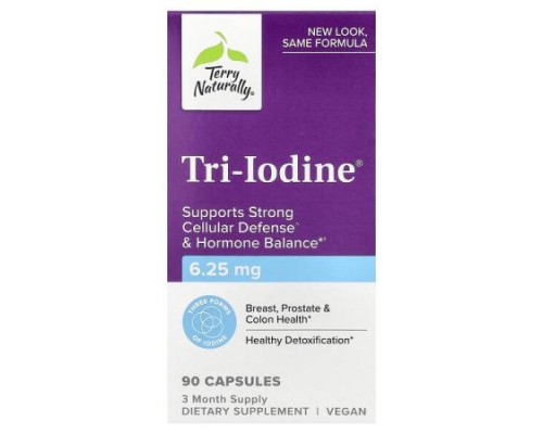 Terry Naturally, Tri-Iodine®, 6.25 mg , 90 Capsules