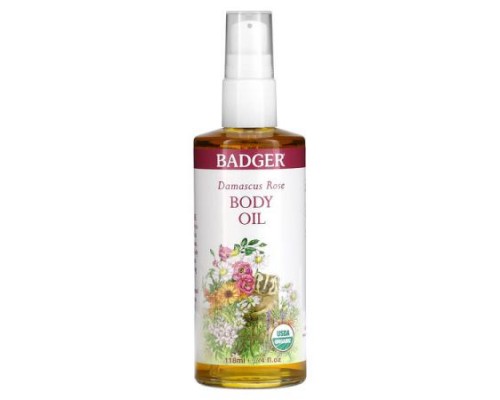 Badger, Damascus Rose Body Oil, 4 fl oz (118 ml) Badger, Damascus Rose Body Oil, 4 fl oz (118 ml)