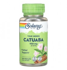 Solaray, True Herbs, Catuaba, 100 VegCaps (465 mg per Capsule)