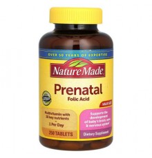 Nature Made, Prenatal Folic Acid, 250 Tablets