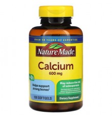 Nature Made, Calcium with Vitamin D3, 600 mg, 100 Softgels