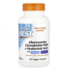 Doctor's Best, Glucosamine Chondroitin MSM + Hyaluronic Acid With OptiMSM® BioCell Collagen®, 150 Veggie Caps