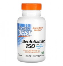 Doctor's Best, Benfotiamine with BenfoPure, 150 mg, 360 Veggie Caps