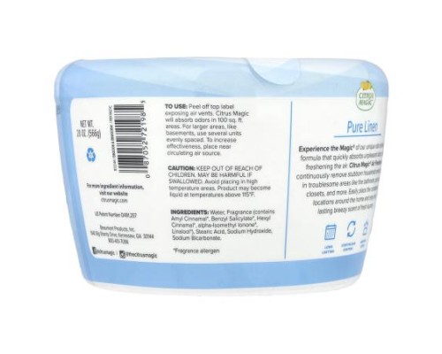 Citrus Magic, Air Freshener, Pure Linen, 20 oz (566 g) Citrus Magic, Air Freshener, Pure Linen, 20 oz (566 g)
