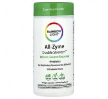 Rainbow Light, All-Zyme Double Strength™, Plant Source Enzymes +Probiotics, 90 Vegan Capsules