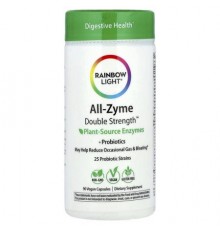 Rainbow Light, All-Zyme Double Strength™, Plant Source Enzymes +Probiotics, 90 Vegan Capsules