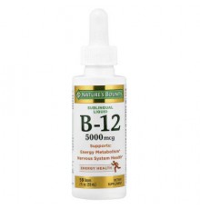 Nature's Bounty, B-12, Sublingual Liquid, 5,000 mcg, 2 fl oz (59 ml)