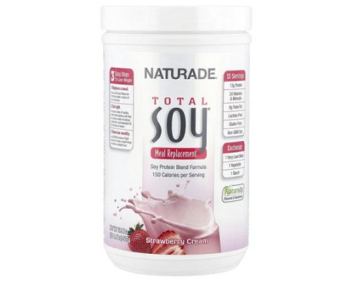 Naturade, Total Soy®, Meal Replacement, Strawberry Cream, 1 lb 1.88 oz (507 g)