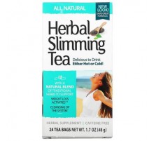 21st Century, Herbal Slimming Tea, All Natural, Caffeine Free, 24 Tea Bags, 1.7 oz (48 g)