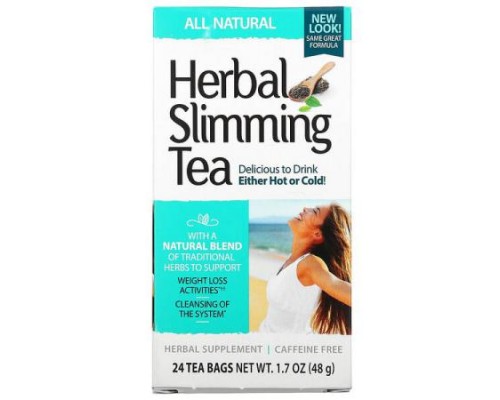 21st Century, Herbal Slimming Tea, All Natural, Caffeine Free, 24 Tea Bags, 1.7 oz (48 g) 21st Century, Herbal Slimming Tea, All Natural, Caffeine Free, 24 Tea Bags, 1.7 oz (48 g)