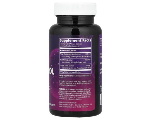 MRM Nutrition, Resveratrol, 60 Vegan Capsules