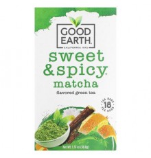 Good Earth Teas, Green Tea, Matcha, Sweet & Spicy, 18 Tea Bags, 1.37 oz (38.8 g)