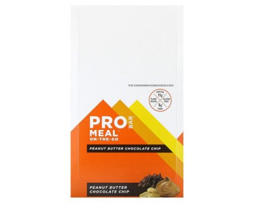 ProBar, Meal On-The-Go, Peanut Butter Chocolate Chip, 12 Bars, 3 oz (85 g) Each