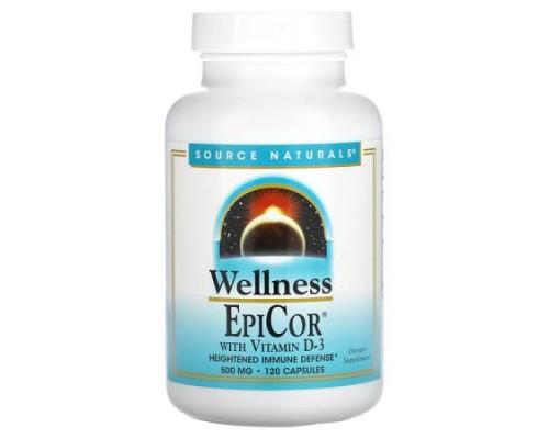 Source Naturals, EpiCor With Vitamin D-3, 120 Capsules