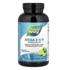 Nature's Way, Mega 3/6/9, Omega Blend, Lime , 180 Softgels