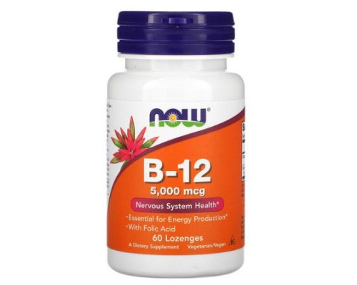 NOW Foods, B-12, 5,000 mcg, 60 Lozenges