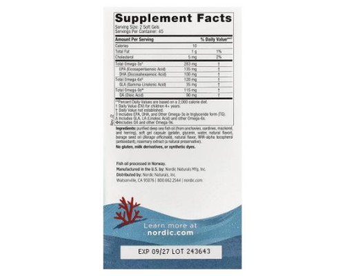 Nordic Naturals, Complete Omega™ Junior, Ages 6+, Lemon, 90 Mini Soft Gels