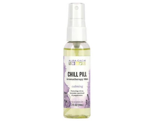Aura Cacia, Aromatherapy Mist, Chill Pill, Calming, 2 fl oz (59 ml) Aura Cacia, Aromatherapy Mist, Chill Pill, Calming, 2 fl oz (59 ml)