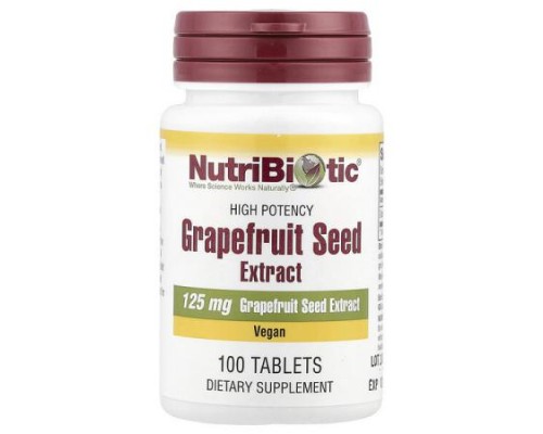 NutriBiotic, Grapefruit Seed Extract, High Potency, 125 mg, 100 Tablets NutriBiotic, Grapefruit Seed Extract, High Potency, 125 mg, 100 Tablets