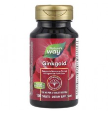 Nature's Way, Ginkgold®, Advanced Ginkgo Extract, 150 Tablets (60 mg per Tablet)