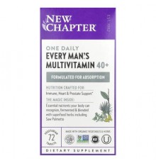 New Chapter, Every Man's One Daily 40+ Multivitamin, 72 Vegetarian Tablets
