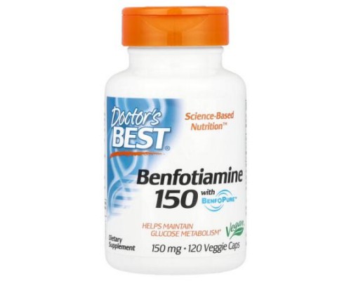 Doctor's Best, Benfotiamine 150 with BenfoPure™, 150 mg, 120 Veggie Caps Doctor's Best, Benfotiamine 150 with BenfoPure™, 150 mg, 120 Veggie Caps