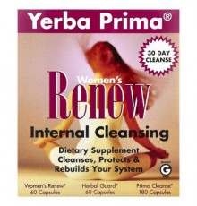 Yerba Prima, Women's Renew Internal Cleansing, 3 Part Program, 300 Capsules