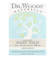 Dr. Woods, Baby Mild Bar Soap, Sensitive Skin, Unscented, 5.25 oz (149 g)