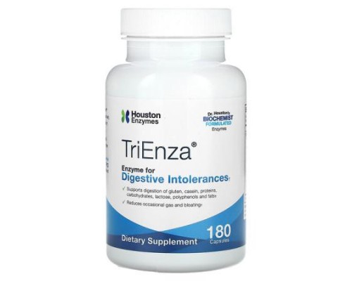 Houston Enzymes, TriEnza, Enzyme For Digestive Intolerances, 180 Capsules