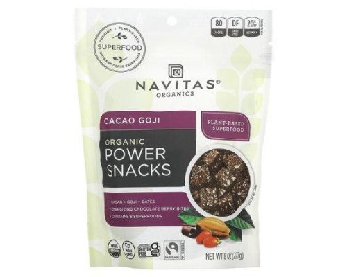 Navitas Organics, Organic Power Snacks, Cacao Goji, 8 oz (227 g) Navitas Organics, Organic Power Snacks, Cacao Goji, 8 oz (227 g)