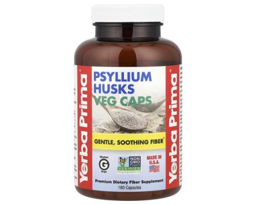 Yerba Prima, Psyllium Husks Veg Caps, 180 Capsules Yerba Prima, Psyllium Husks Veg Caps, 180 Capsules