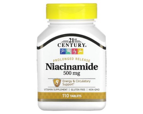 21st Century, Prolonged Release Niacinamide, 110 Tablets 21st Century, Prolonged Release Niacinamide, 110 Tablets