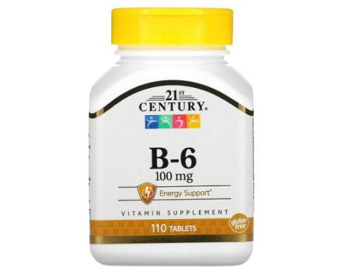21st Century, B-6, 100 mg, 110 Tablets 21st Century, B-6, 100 mg, 110 Tablets
