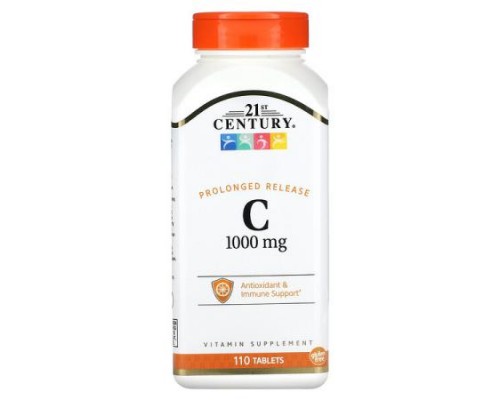 21st Century, C-1000, Prolonged Release, 1,000 mg, 110 Tablets 21st Century, C-1000, Prolonged Release, 1,000 mg, 110 Tablets