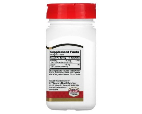 21st Century, Vitamin D3, 25 mcg (1,000 IU), 300 Tablets 21st Century, Vitamin D3, 25 mcg (1,000 IU), 300 Tablets