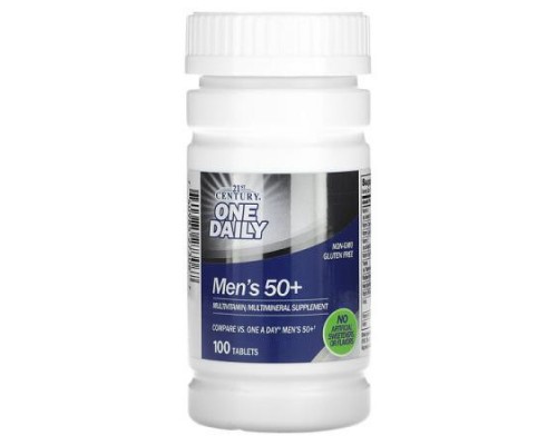 21st Century, One Daily, Men's 50+, Multivitamin Multimineral, 100 Tablets 21st Century, One Daily, Men's 50+, Multivitamin Multimineral, 100 Tablets