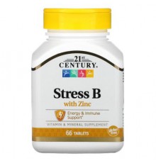 21st Century, Stress B with Zinc, 66 Tablets