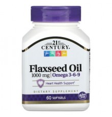 21st Century, Flaxseed Oil, 1,000 mg, 60 Softgels