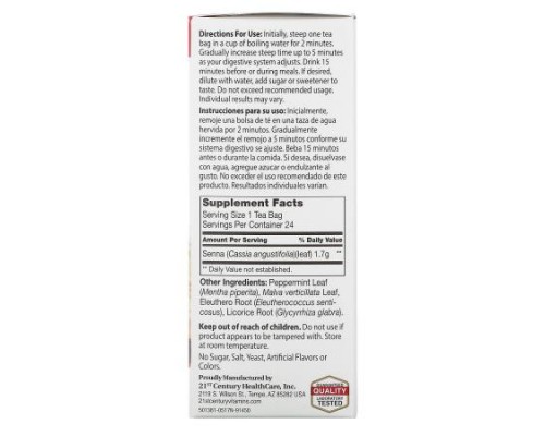 21st Century, Herbal Slimming Tea, Peppermint, Caffeine Free, 24 Tea Bags, 1.7 oz (48 g) 21st Century, Herbal Slimming Tea, Peppermint, Caffeine Free, 24 Tea Bags, 1.7 oz (48 g)