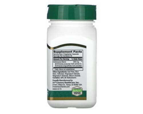 21st Century, Echinacea Complex, 60 Vegetarian Capsules (125 mg per Capsule) 21st Century, Echinacea Complex, 60 Vegetarian Capsules (125 mg per Capsule)