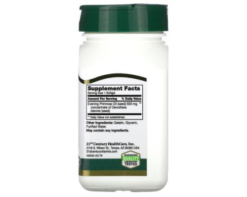 21st Century, Evening Primrose Oil, Women's Health Support, 60 Softgels (500 mg per Softgel) 21st Century, Evening Primrose Oil, Women's Health Support, 60 Softgels (500 mg per Softgel)