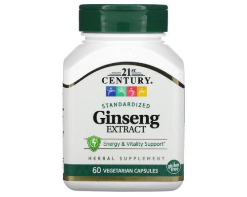 21st Century, Standardized Ginseng Extract, 60 Vegetarian Capsule (100 mg per Capsule) 21st Century, Standardized Ginseng Extract, 60 Vegetarian Capsule (100 mg per Capsule)