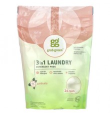Grab Green, 3-in-1 Laundry Detergent Pods, Gardenia, 24 Loads, 13.5 oz (384 g)