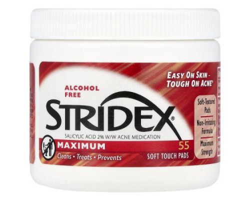 Stridex, Maximum, Alcohol Free, 55 Soft Touch Pads