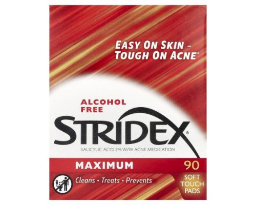 Stridex, Maximum, Alcohol Free, 90 Soft Touch Pads