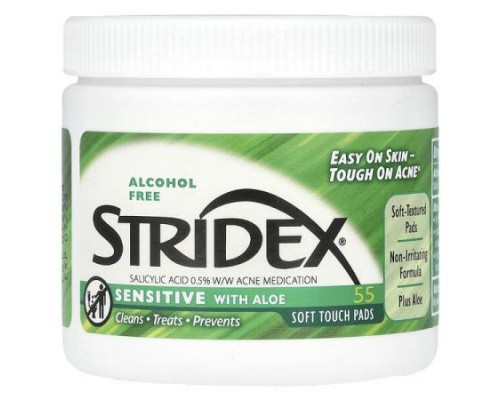 Stridex, Sensitive with Aloe, Alcohol Free, 55 Soft Touch Pads