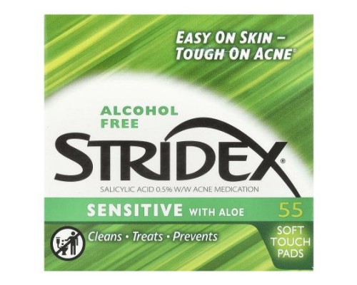 Stridex, Sensitive with Aloe, Alcohol Free, 55 Soft Touch Pads