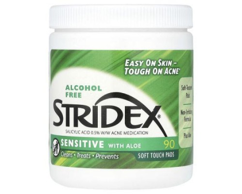 Stridex, Sensitive with Aloe, Alcohol Free, 90 Soft Touch Pads